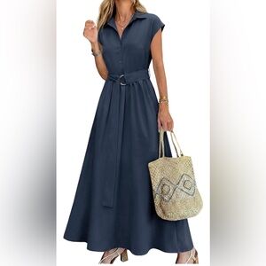 Button Down A-line Dress
